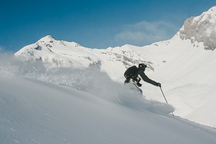 Rod Matthews in the small ski resort Ovronnaz in Switzerland. Photo: Andreas Bengtsson