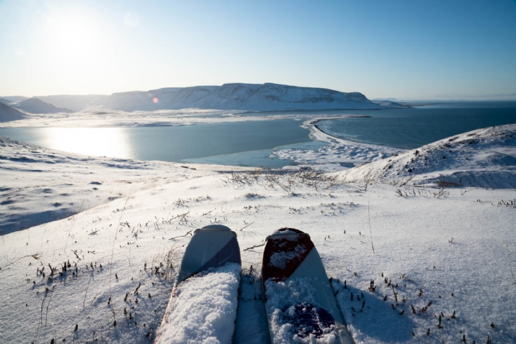 Skidtur på en av Troll Peninsulas toppar