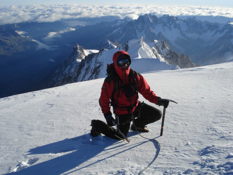Richard på toppen av Mt Blanc den 23e Augusti 2006.      Foto: Andreas Bengtsson