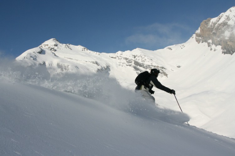 Rod Matthews i den lilla skidorten Ovronnaz i Schweiz.     Foto: Andreas Bengtsson