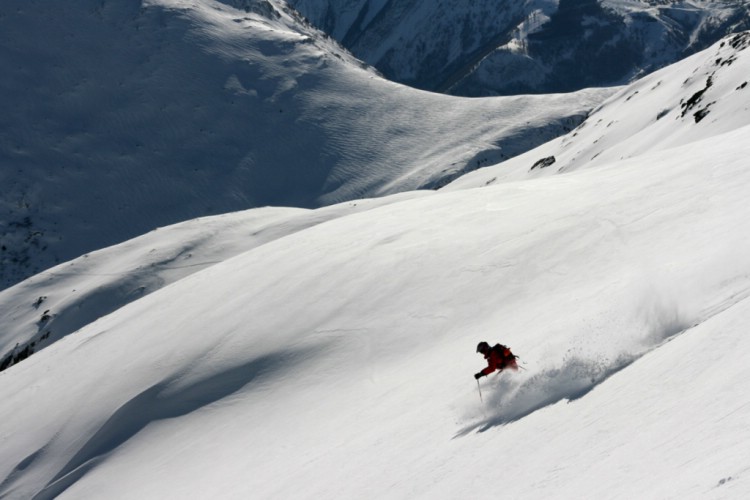 Roger Jällgård njuter av säsongens bästa dag i Alp dHuez, Frankrike.       Foto: Andreas Bengtsson