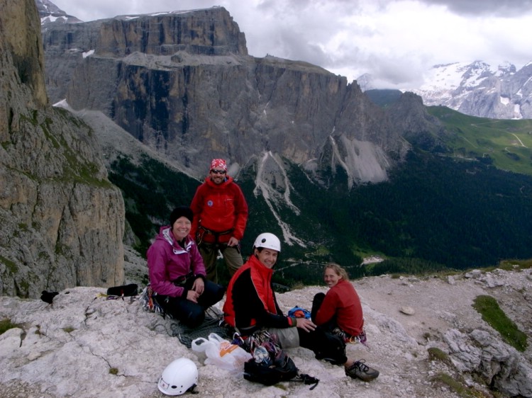 Climbing team On top of I. Torre del Sella, 2533m.    Photo: Alexander Szubinski 