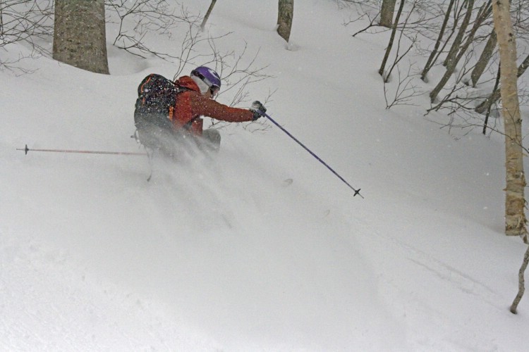 Anthony Atkins powder skiing in Hokkaido, Japan. January 9 2010. Photo: Andreas Bengtsson 